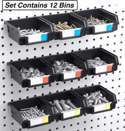 Miniatura 3 de Papeleras de Pegboard – tamaños 3.5", 5", o 7" Negro