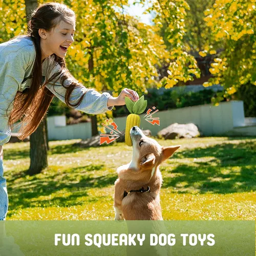 Miniatura 5 de Juguetes para perros para masticadores agresivos, juguete masticable de maíz chirriante indestructible para razas grandes, medianas y pequeñas
