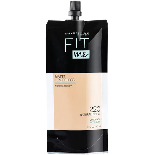Miniatura 11 de Maybelline New York Fit Me Matte + Poreless Base Líquida, Formato de Bolsa, 220 Natural Beige, 1.3 onzas 220 Beige natural