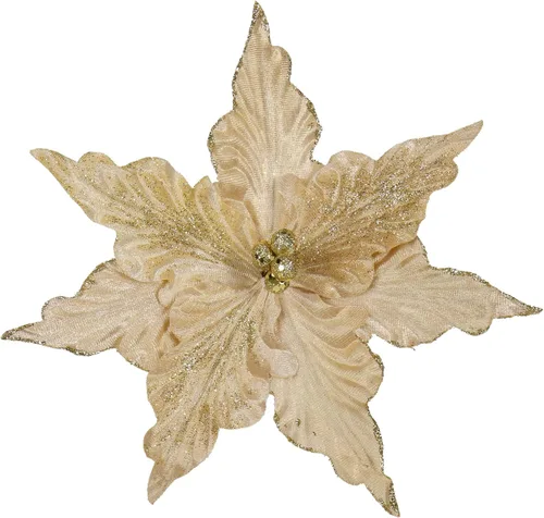 Miniatura 25 de Briful Flores de Pascua con Purpurina Navideñas de Cabezas Grandes de 12 Pulgadas Adornos para Árbol de Navidad Juego de 4 Flores Artificiales