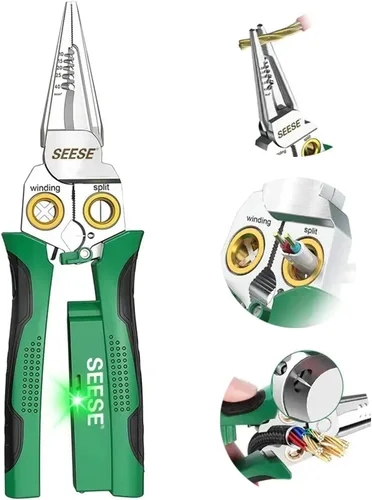 Alicates para pelacables 8 en 1: herramienta eléctrica multifunción portátil compacta - Pelacables/corte de cables/engarzado de cables para