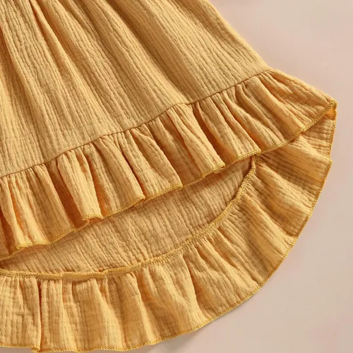 Miniatura 5 de Vestido de verano para niña pequeña, vestido de encaje floral con tirantes delgados, sin mangas, ropa bohemia