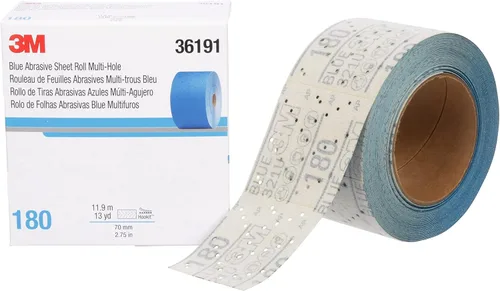Miniatura 28 de 3M 3M-36142 Hookit disco abrasivo azul multi-agujero, 3" 80 Grado