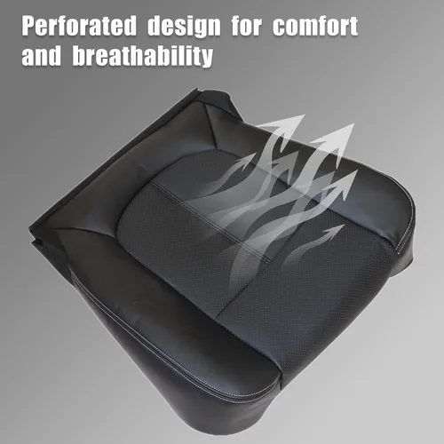 Miniatura 4 de GXARTS Funda de asiento de cuero de repuesto para parte inferior del lado del conductor, color negro #5B o 6B, compatible con Ford F250 F350 F450