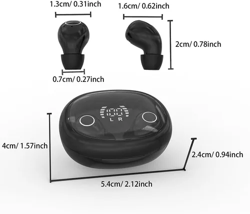 Miniatura 6 de Pequeños auriculares invisibles para dormir, inalámbricos más pequeños, Bluetooth, de perfil bajo, microdiminutos y discretos, con micrófono