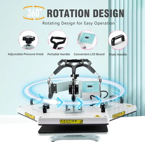 Miniatura 4 de BetterSub - Máquina de prensa de calor 5 en 1 de 12 x 15 pulgadas, prensa de sublimación de calidad industrial con accesorio para vaso de 30oz