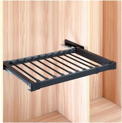 Miniatura 6 de Perchero extraíble para pantalones, organizador de ropa, perchero extraíble para pantalones, barra para colgar ropa, perchas para pantalones que Gris