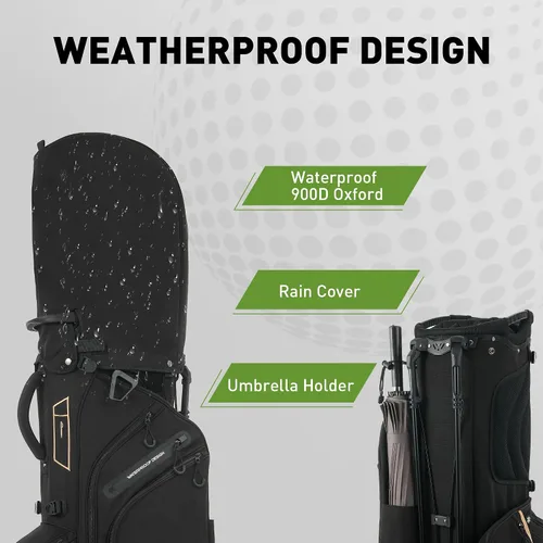 Miniatura 7 de Bolsa ligera para palos de golf con soporte, 14 divisiones para bolsas de golf con divisores de longitud completa para hombres y mujeres, bolsa