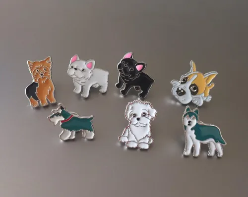 Miniatura 10 de Broche de perro carlino encantador para mascotas, broche de ramillete de metal, placa de identificación para perro, regalo de cumpleaños de Navidad