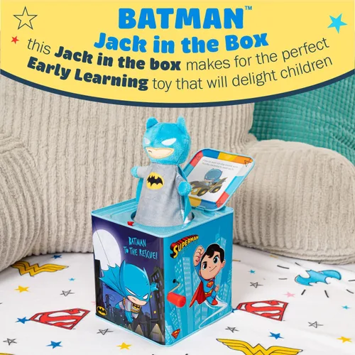 Miniatura 2 de Kids Preferred DC Comics El Batman Jack in The Box - Juguetes musicales para bebés y niños pequeños, toca "Pop Goes The Weasel" The Dark Knight