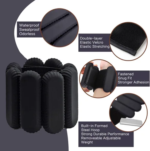 Miniatura 5 de Pilates - Pesas de muñeca y tobillo para mujer, pesas fuertes para brazos y piernas, juego de 2, pesas ajustables para caminar, yoga, baile, barras