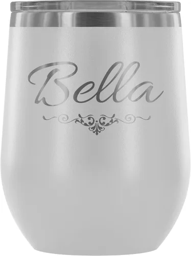 Miniatura 9 de Bella - Vaso de vino aislado con tapa, copa de vino de acero inoxidable sin tallo de 12 onzas, taza de viaje aislada al vacío de doble pared