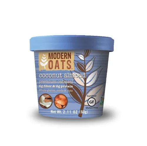 Miniatura 16 de Modern Oats - Tazas de avena instantánea de manzana y nuez con tapa, sin gluten, vegana, sin OGM con proteína y fibra, desayuno para llevar, avena