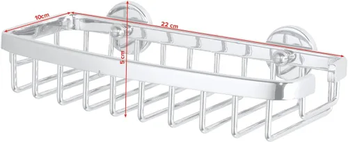 Miniatura 3 de tesa® Aluxx - Cesta de ducha pequeña, aluminio cromado brillante, autoadhesiva, tecnología de montaje adhesiva, 1.969 in x 8.661 in x 4.016 in