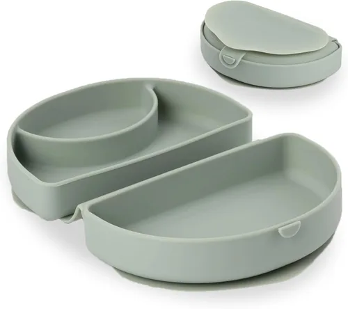 Miniatura 9 de Miniware Plato de viaje para bebé con succión, plegable de silicona esencial para promover la autoalimentación, apto para lavavajillas, sin BPA