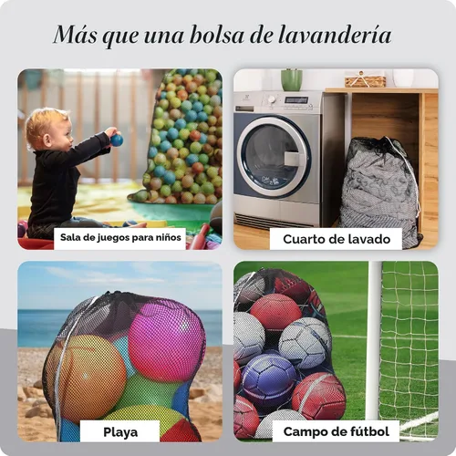 Miniatura 7 de Bolsa de lavandería de malla XL de Handy Laundry - Duradera, lavable a máquina con cierre de cordón seguro - Perfecta para dormitorios Negro