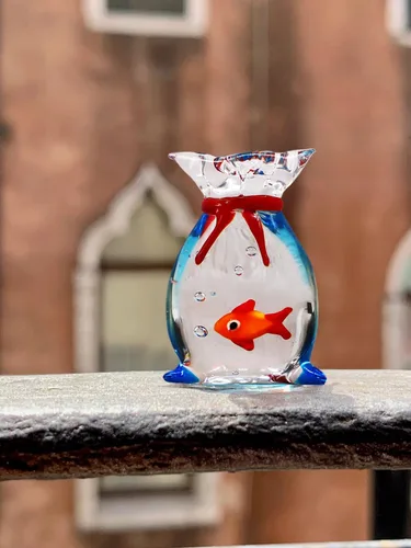 Miniatura 5 de Pez Dorado en Miniatura de Vidrio, Pequeño Pez Dorado en una Bolsa, Figurina de Pez Rojo de Vidrio para Casa de Muñecas, para Ornamento de Acuario