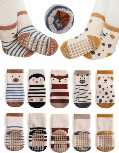 Miniatura 10 de Calcetines antideslizantes para bebés, calcetines cálidos y gruesos para niños, calcetines de tobillo para niñas, niños, recién nacidos, bebés
