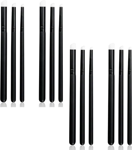 Miniatura 12 de UNIMEIX Mini pinceles de mezcla para hacer tarjetas, juego de pintura en miniatura seca para fondo, pinceles de pintura para mezclar pequeños Blanco