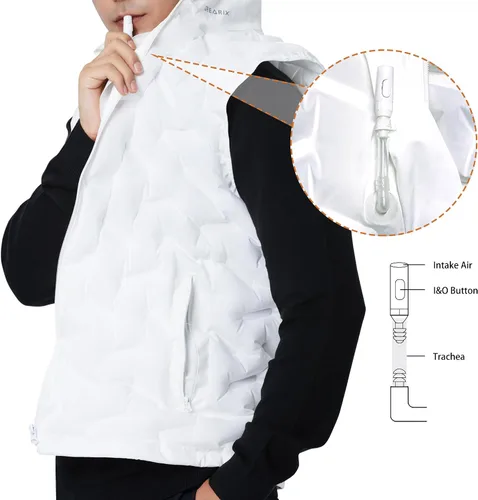 Miniatura 2 de REARIX Chaleco inflable de flujo cálido para hombres y mujeres, chaleco de ropa exterior para hombre, chaleco de control de temperatura, chaleco