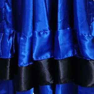 Miniatura 5 de Falda larga de satén con capas negras y rojas para mujer, para flamenco español, danza del vientre, ballet mexicano, actuación folklórica