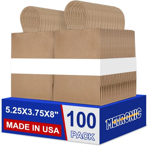 Miniatura 17 de Metronic - Bolsas de regalo de papel kraft con asas de 16 x 6 x 12 pulgadas, paquete de 6000 Para Navidad, recuerdos de fiesta de cumpleaños