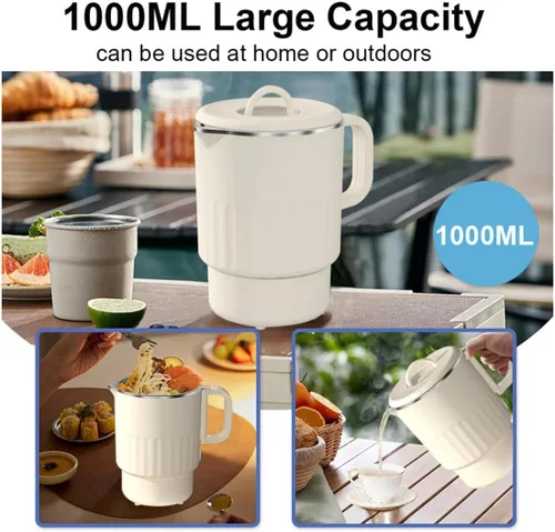 Miniatura 6 de Hervidor eléctrico para agua hirviendo, café, leche, tetera plegable, calentador de agua para viajes en casa, hervidor de agua plegable
