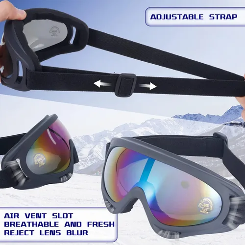 Miniatura 6 de Dizywiee - Paquete de 2 gafas de esquí para niños, gafas de snowboard para adultos, jóvenes, adolescentes, niños y niñas, gafas para deportes de 08.