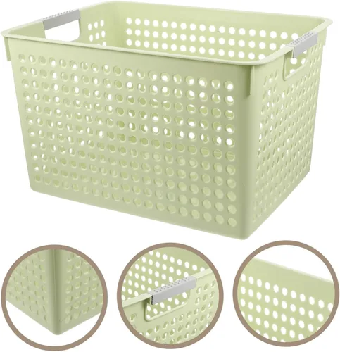 Miniatura 8 de Cesta de lavandería de plástico de gran capacidad, asa organizadora de ropa sucia y artículos diversos, para uso en casa, oficina o escuela