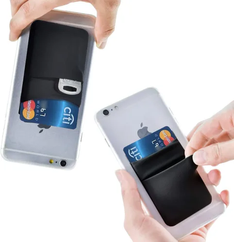 Miniatura 9 de Hoblaze Funda elástica para tarjetas de crédito, con bolsillo para tarjetas de crédito, funda adhesiva 3M, compatible con teléfonos inteligentes