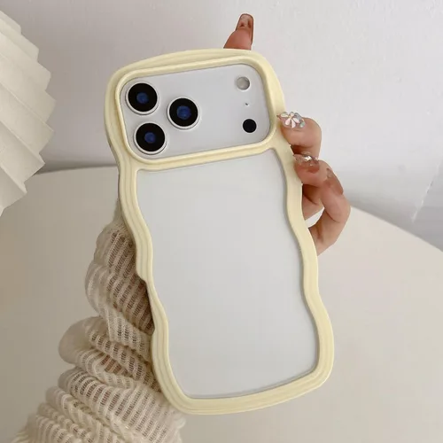 Miniatura 13 de QLTYPRI Funda compatible con iPhone 7/8/SE, bonita funda transparente con marco ondulado rizado para niñas y mujeres, funda protectora de TPU