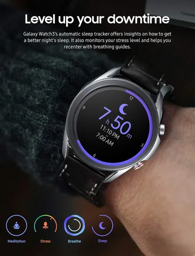 Miniatura 6 de Reloj inteligente Samsung Galaxy Watch 3 (1.614in, GPS, Bluetooth, LTE) con monitoreo avanzado de salud, seguimiento de fitness y batería de larga