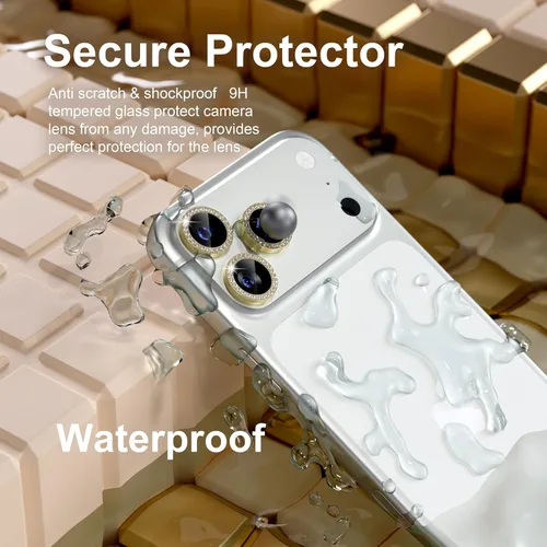 Miniatura 3 de Misea Compatible con iPhone 17 Pro/iPhone 17 Pro Max Protector de Lente de Cámara Brillante, Vidrio Templado 9H Cubierta de Cámara Protector