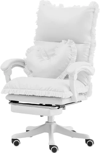 Silla ejecutiva grande y alta, silla de escritorio con respaldo alto de 400 libras, silla ejecutiva de piel sintética, altura ajustable, silla Blanco