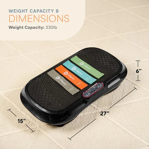 Miniatura 6 de LifePro Máquina de Ejercicio con Placa de Vibración - Plataforma de Fitness de Vibración para Entrenamiento de Cuerpo Completo con Bandas Elásticas