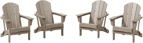 Miniatura 16 de WestinTrends Malibu HDPE - Silla plegable Adirondack de polietileno para exteriores, color negro