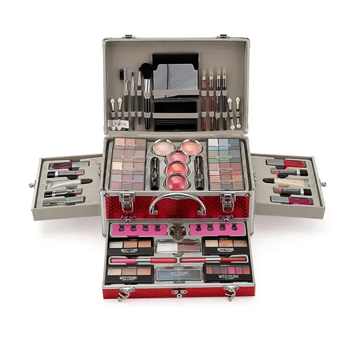 Pure Vie Juego de maquillaje todo en uno para regalo navideño, paquete esencial de cosméticos que incluye paleta de sombras de ojos, lápiz labial,