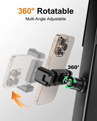 Miniatura 4 de Soporte magnético para teléfono de gimnasio, ajustable en 360°, soporte magnético portátil para teléfono para gimnasio, se fija a superficies