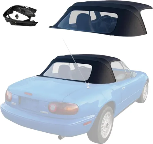 Miniatura 7 de Repuesto de techo de convertible completo de vinilo para Mazda Miata Cabriolet 1990-2005 con ventana de plástico transparente y protección contra