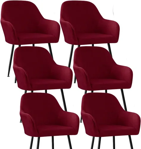Miniatura 57 de Fundas protectoras de terciopelo elástico para sillas de comedor con brazos y respaldo curvado pequeño, juego de 6/4/2 para cocina, oficina, hogar