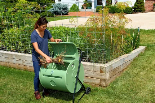 Miniatura 5 de Mantis – Compostador rotatorio ct08002 – Engineered para hacer compost rápido – Holds 37 galones – Funda para rollos directa al jardín