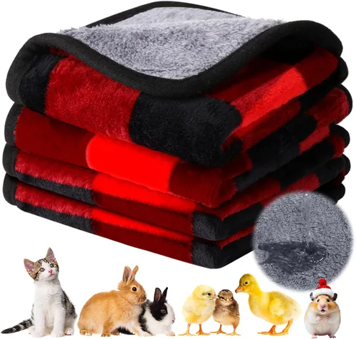 Miniatura 23 de Reginary 4 mantas impermeables de conejillo de indias, lavables, de forro polar para animales pequeños, absorbentes, para jaula de conejillo