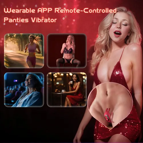Miniatura 4 de Control remoto de aplicación para parejas, vibrador portátil, juguetes sexuales para mujeres adultas, vibrador de braga de larga distancia con Rojo