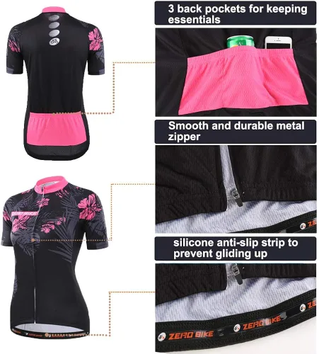 Miniatura 4 de Zerobike - Jersey de ciclismo para mujer, de manga corta, secado rápido, transpirable, para montaña.
