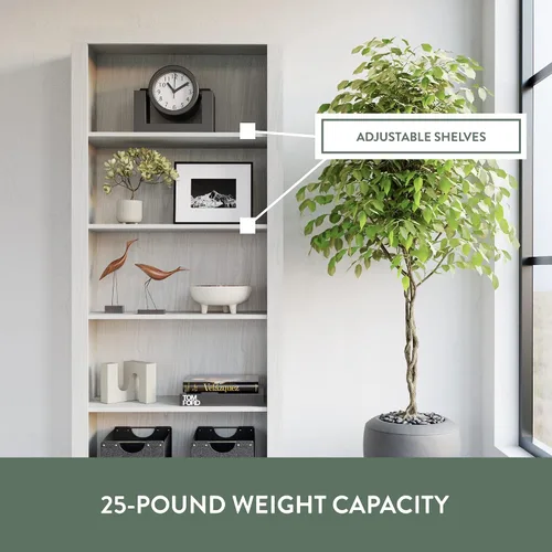 Miniatura 6 de Edenbrook Sumac - Estantería organizadora de 5 estantes para muebles de dormitorio u oficina en casa, estantería blanca de 12.8 pulgadas