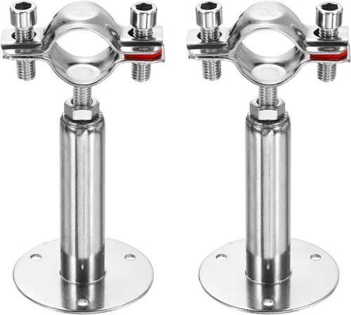 Miniatura 22 de HARFINGTON 2 piezas de montaje en pared de montaje en techo de acero inoxidable 304 abrazadera de soporte de tubo ajustable para tubo OD 1"-1.1