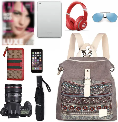Miniatura 8 de Mochila casual y moderna para mujeres, ligera, con correas para los hombros, ideal como bolsa de viaje o mochila para el uso diario