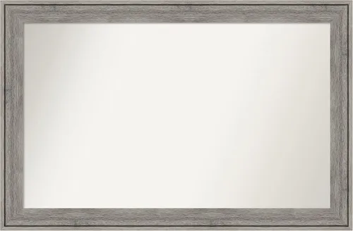 Miniatura 335 de Amanti Art Espejo de pared personalizado no biselado (24.5 x 24.5 pulgadas), marco gris marrón alta, varios tamaños personalizados, espejo de baño