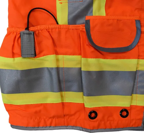 Miniatura 5 de Radians SV55 - Chaleco de ingeniero de dos tonos de tejido pesado clase 2 con cuello acolchado para soportar peso extra en bolsillos tipo cargo