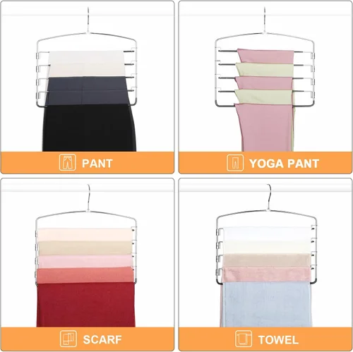 Miniatura 7 de TOPIA HANGER Perchas para Pantalones que Ahorran Espacio Paquete de 3 Perchas para Pantalones de Yoga Leggings para Closet Antideslizantes de 5